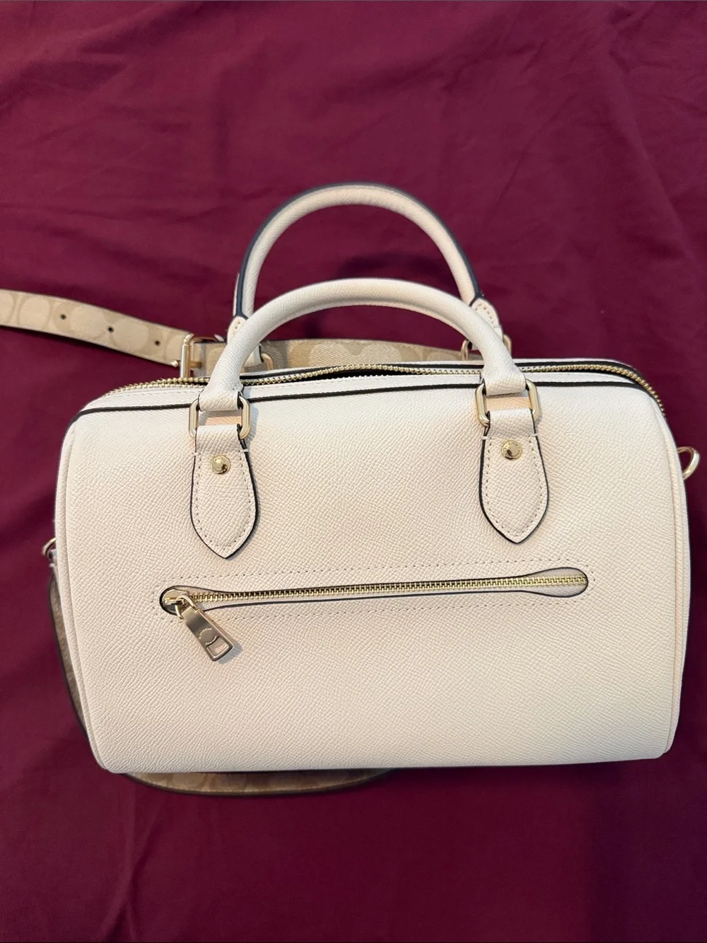 Coach ROWAN SATCHEL WITH SIGNATURE CANVAS DETAIL